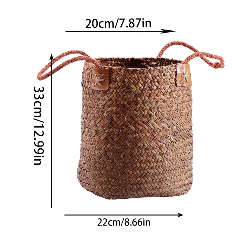 Nordics Handmade Straw Woven Flower Pot Planter Basket Laundry Dirty Clothes Storage Potted Garden Green Plant Flower Holders 3850₽