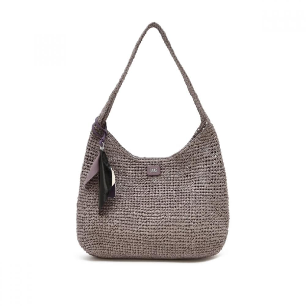 Daks Gray Real Raffia Twisted Mesh Shoulder Bag M Dcba6e571g