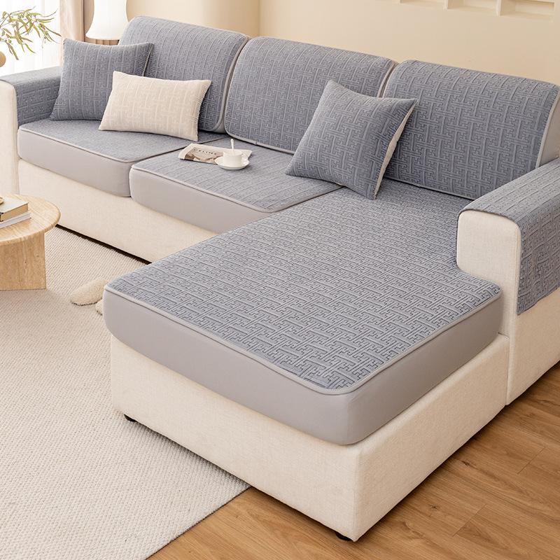 Chenille Sofa Cover All-Inclusive Universal Cover Cover Cover Four Seasons Universal Three Seats One Art-Sofa Stool Cushion Living Room