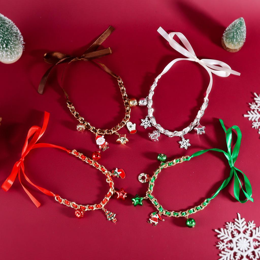 Snowflake Santa Pendant Trendy Creative Collarbone Chain Necklace