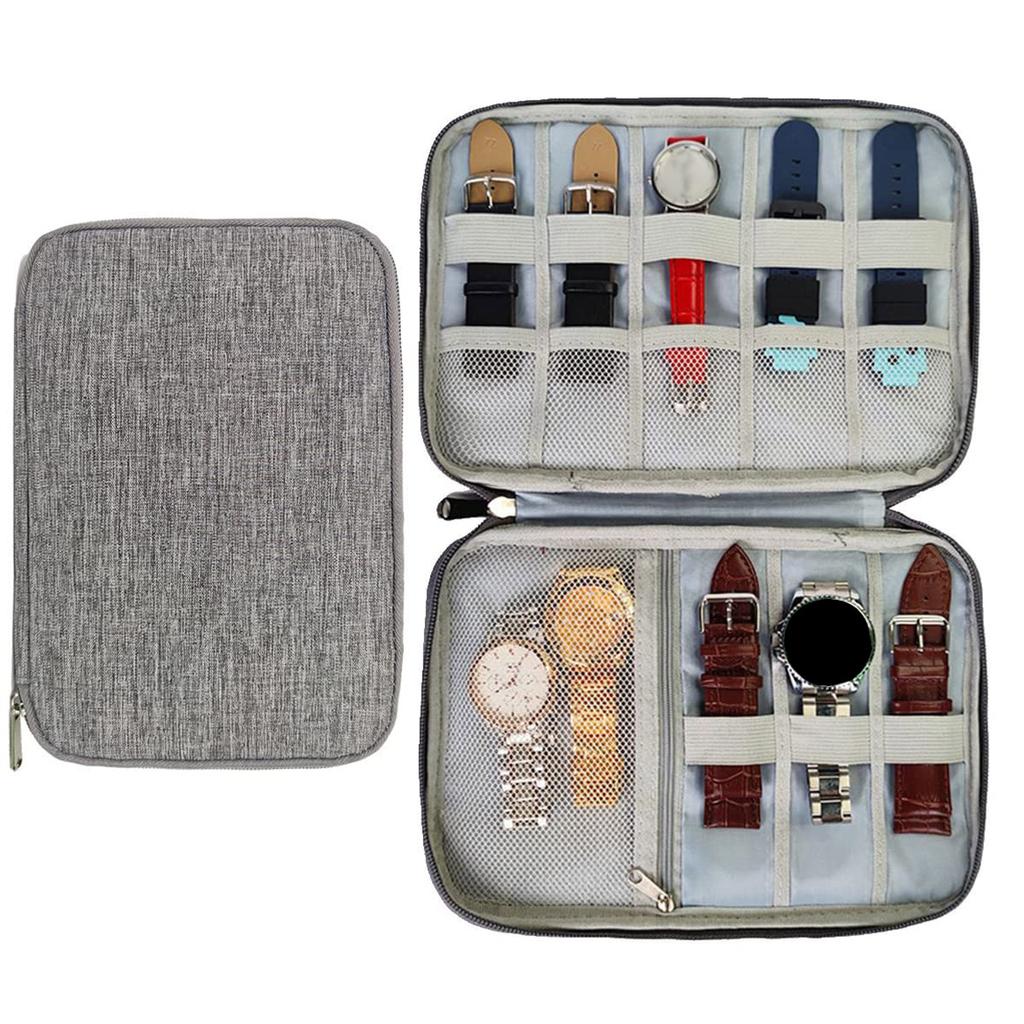 Watchband Box For Apple Watch Band Series 9 8 7 5 6 Se Ultra 2 Organizer Holder Bag Storage Case for Galaxy Watch 6 5 4 3 Strap
