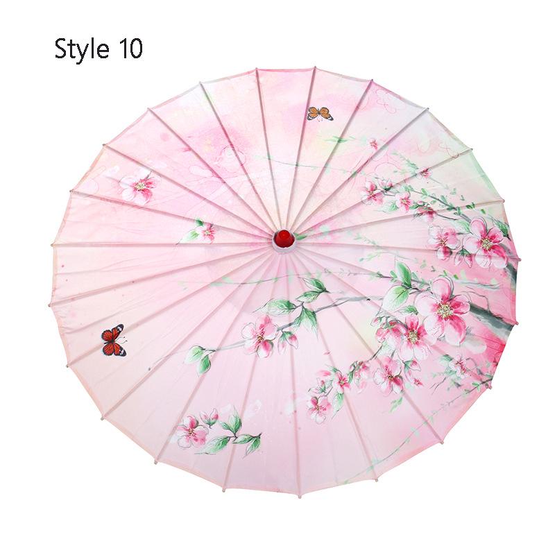 

Украшенный зонтик, водонепроницаемый ремесленный Cheongsam, шелковый зонт для выступлений, танцев, реквизит для фотографий Style 10