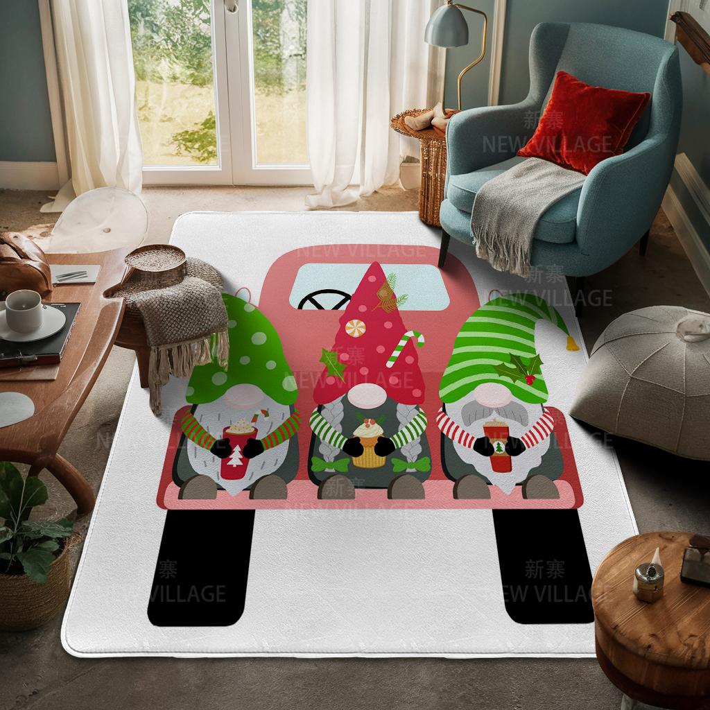 House Entrance Carpet Home Door Mat Living Room Bath Foot Bathroom Non-slip Water Absorption Rugs Bath Merry Christmas Winter