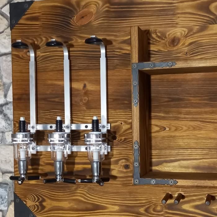 Wooden Shelf with Drink Dispenser