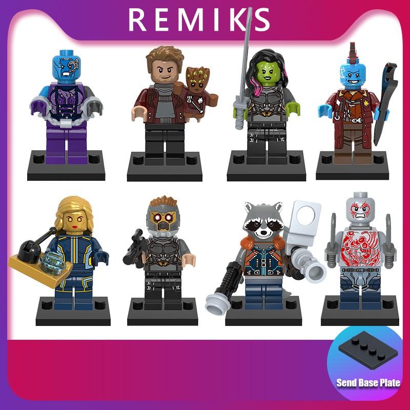 Compatible Guardians of the Galaxy Minifigures Star-Lord Gamora Rocket Yondu Marvel Building Blocks Kids Toys X0159