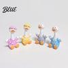 Desktop Decoration 4Pcs Mini Cartoon Duck Figurines, Cute Polka-dot Pajamas Statues, Multi-functional Car Accessory Macaron Animal Ornaments