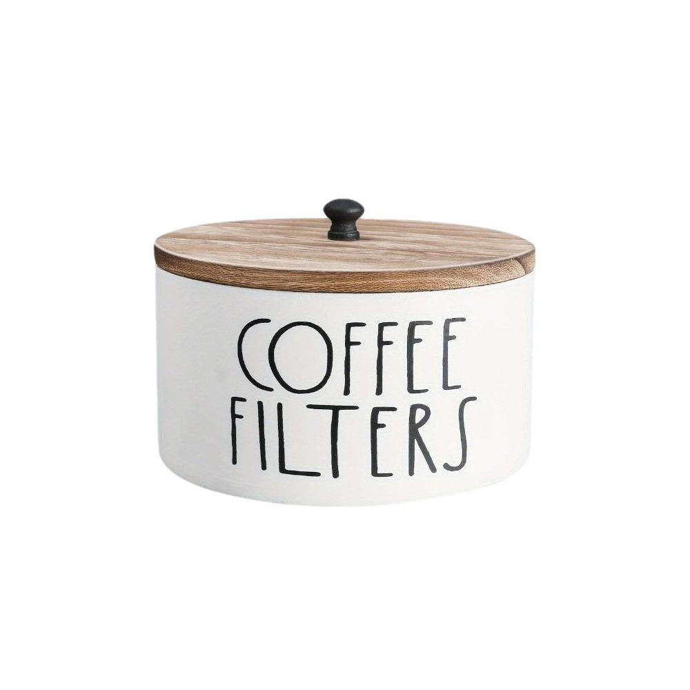 Dust-proof Coffee Filter Paper Storage Container Wooden Coffee Filter Organizer Camping