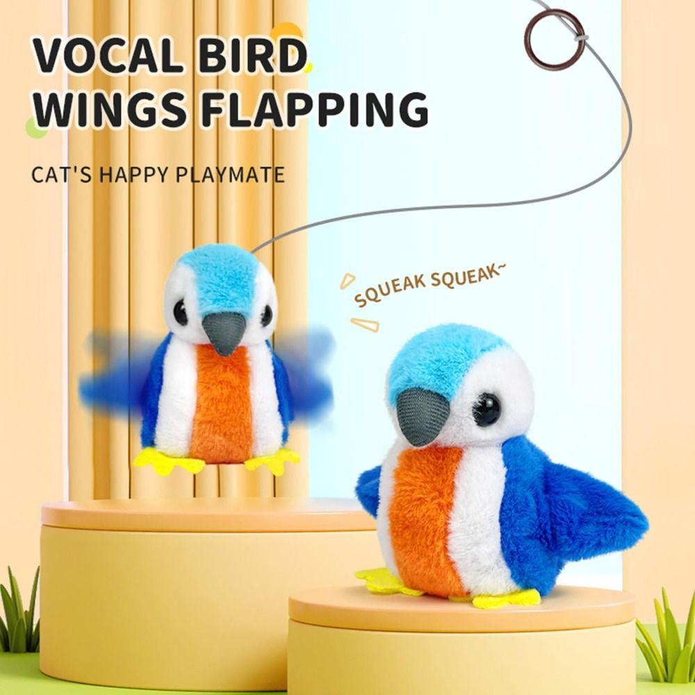 Vivid Chirping Flying Bird Cat Toy Hanging Pet Simulation Bird Toy for Indoor Cats
