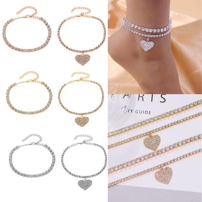 Women's Heart Ankles Bracelet Beach Adjustable Chain Anklet Foot Jewelry