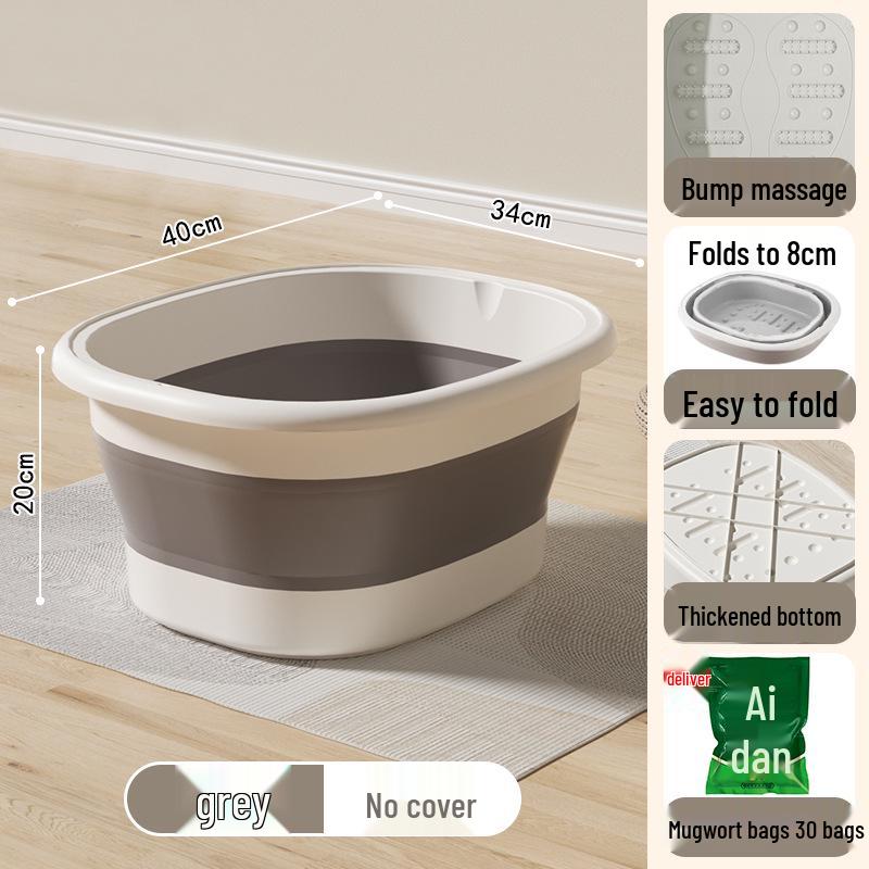 Foldable Portable Foot Bath Basin - Insulated and Over-Calf Design for Home Spa.