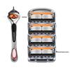 Five-Layer Anti-Scratch Razor, Stainless Steel Manual Shaver with Gillette Fusion5-Compatible Head
