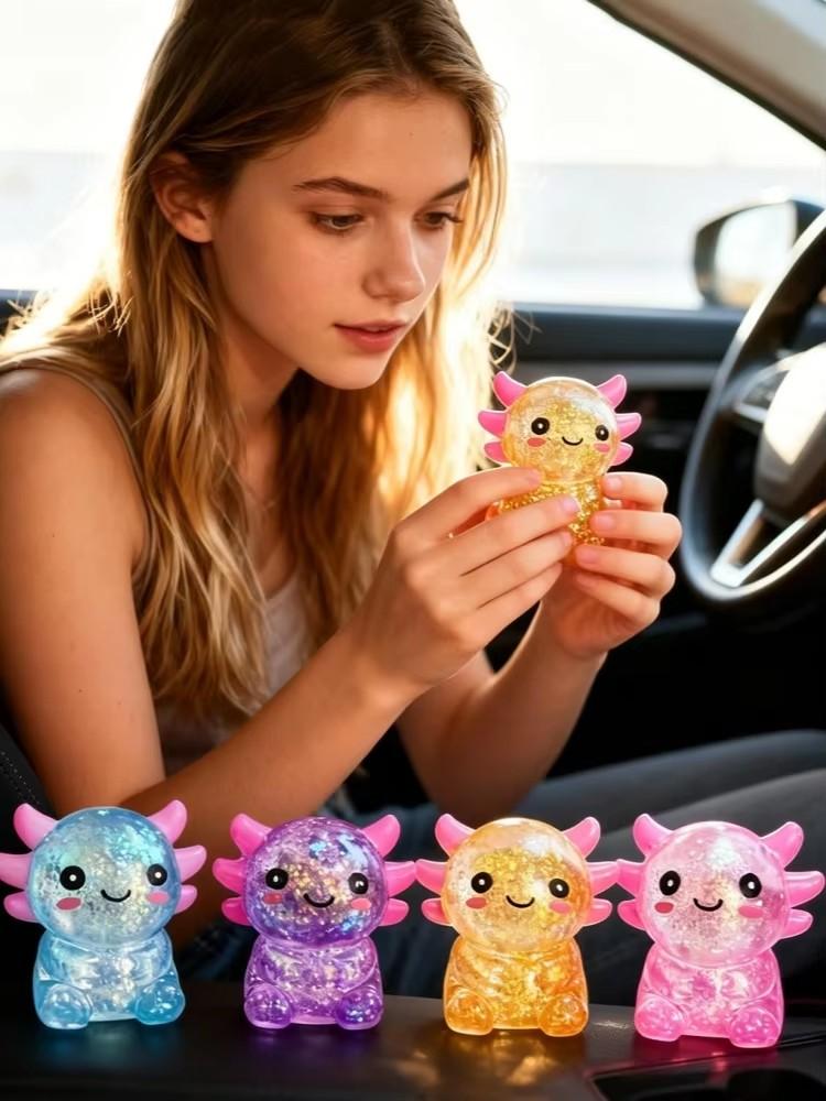 1PCS Crystal Salamander Squishy Toy Cute Animal Squeeze Stress Relief Mud Desk Gadget Gift for Adults Home Office Relax Play
