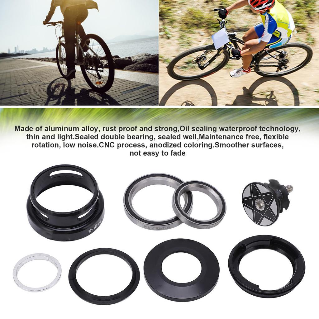 Mountain Bike Headset Double Bearing Good Sealing Waterproof Heavy Duty Headset Top Cover Bearings for 49.7mm Frame