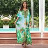 European-American Cotton Tie-Dye Beach Dress: Loose Robe & Bikini Cover-Up