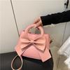 Women Solid Color Bowknot Casual Versatile Medium Crossbody Shoulder Bag