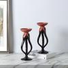 Resin Handicrafts Candlestick Hollowed-out and Wrapped Abstract Candle Holder Desktop Storage Container Home Decoration