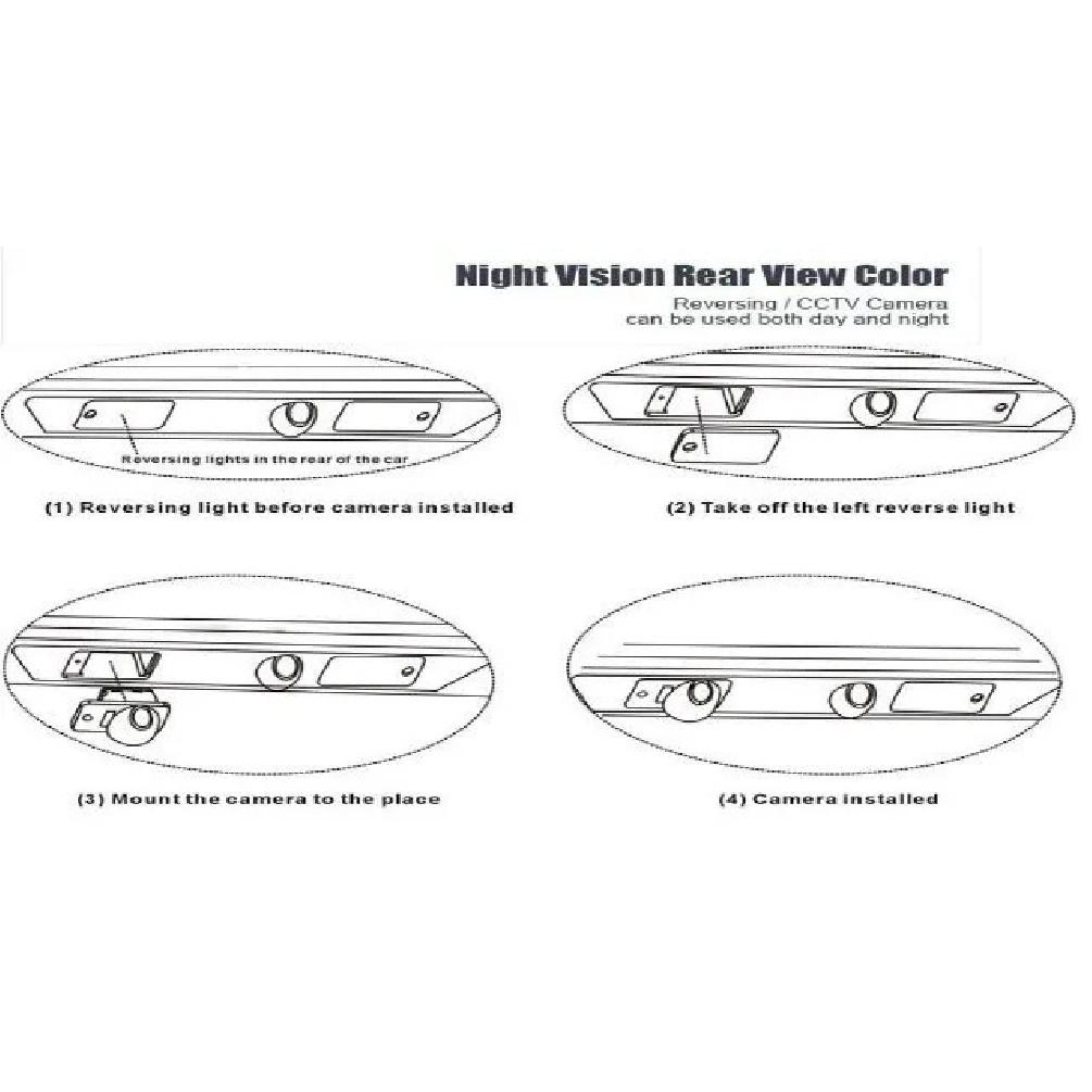 Caméra de recul Yeshibation pour Ford Transit Custom 2012~2018 HD CCD Vision nocturne Caméra de recul