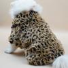 Pet Clothes Soft Leopard Printed Pets Clothing Animals Cold Winter Coat Wearing Supply for Christmas Holiday Festival Party