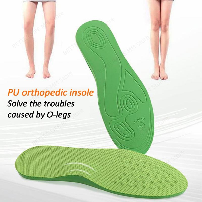 PU Orthopedic Arch Support Insoles O/XO Leg Corrected Shoe Sole Pads For Foot Valgus Varus Orthotic Cushion Pain Relief Inserts