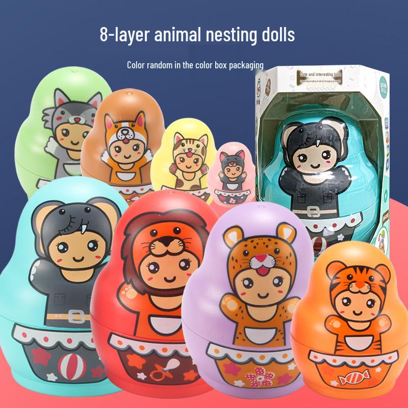 Rainbow Stacking Nesting Dolls for Toddlers | Educational Baby Toy Rings | Gift for Ages 1-2