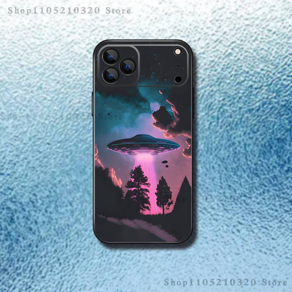 

Funny Space UFO Thing Phone Case For iPhone 17,16,15,14,13,12,11,Pro,Max,Plus,E,Air,Mini Protective TPU Cover iPhone12mini