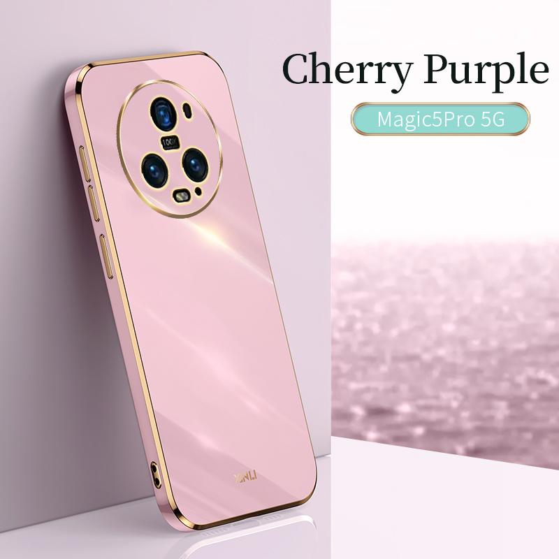 Custodia per Honor Magic 5 Pro Custodia per Telefono Honor Magic5 PGT-N19 Cover Posteriore Magic5 Pro Lusso Quadrata Placcata Supporto ad Anello Custodia con Supporto