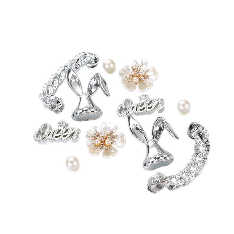 Women's High-End Detachable Flower and Rabbit Ear Shoe Buckle Accessories