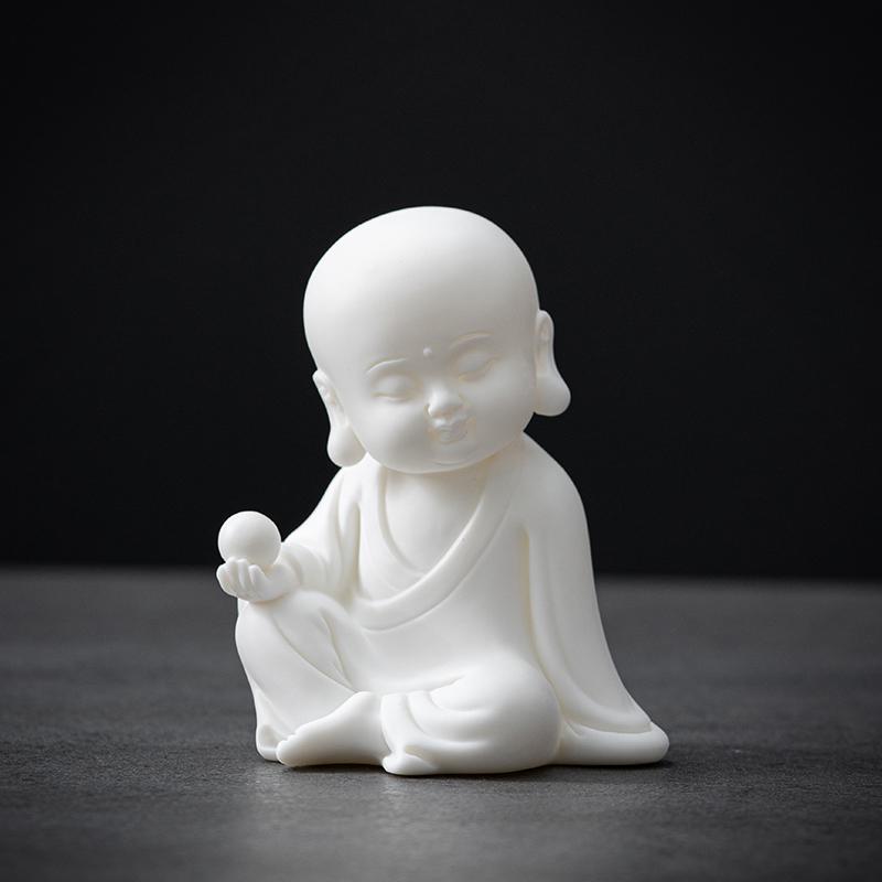 Zen Style Great Sun Tathagata Buddha Ornament Home Ceramic Buddha Statue Car Buddha Tea Pet Decoration Gift