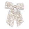 Customized Pearl Bow Bridal Hair Clip with Crystal Rhinestones and Beaded Headband Accessories