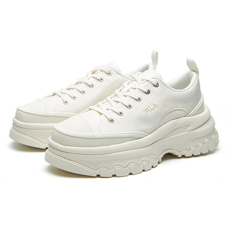 Fila Lava Canvas Sports Comfortable Shock Absorbing Wear Resistant Breathable Low Top Casual Shoes Women Casual Shoes Off-White F12W124155FGD