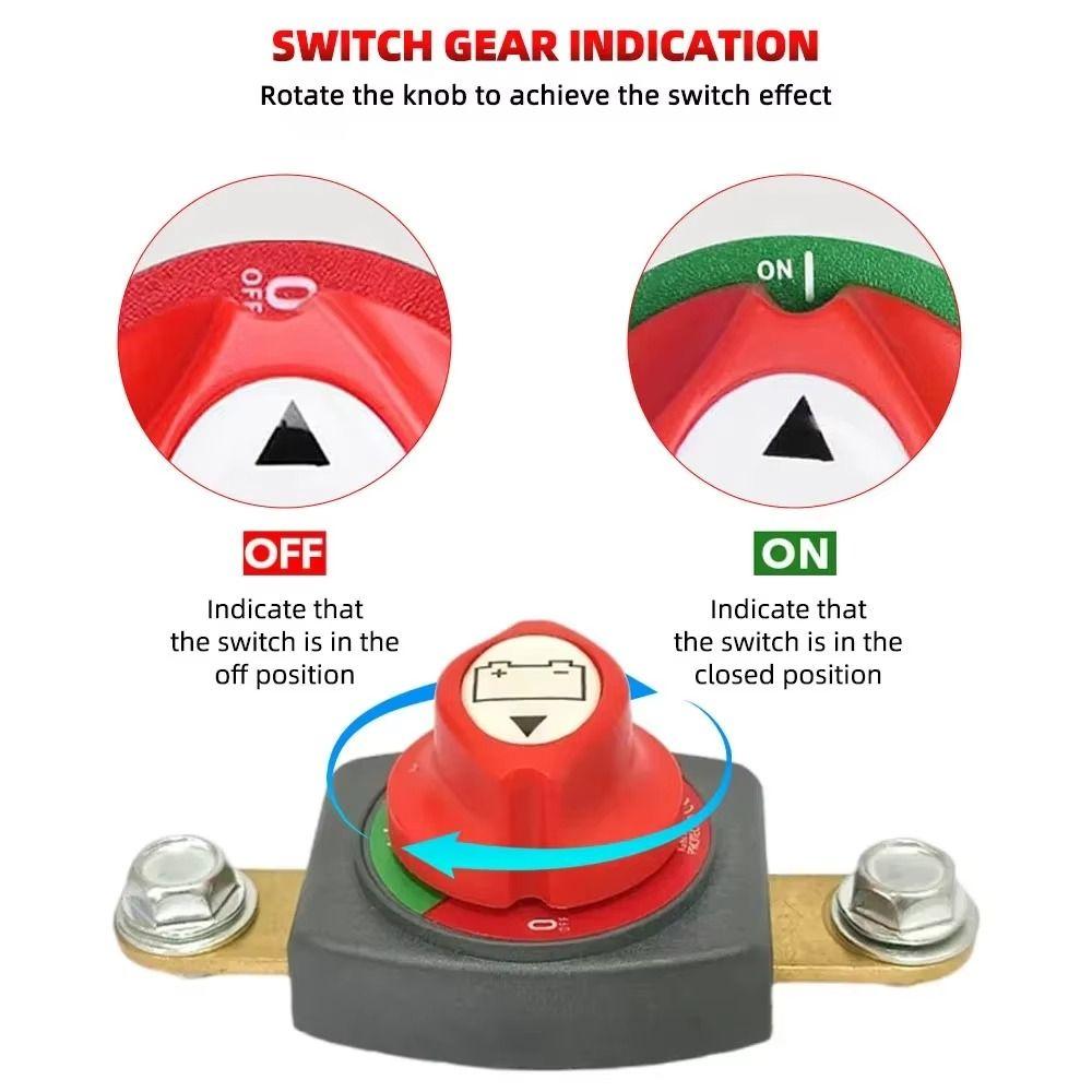 Portable 12-48V Battery Disconnect Switch Brass On/Off Battery Isolator Power Cut Master Isolator For Cars/Rvs/Boats