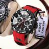 912 Mode Chronograph Herrenuhr Wasserdicht Leuchtend Datum Silikonarmband Quarzuhren für Herren