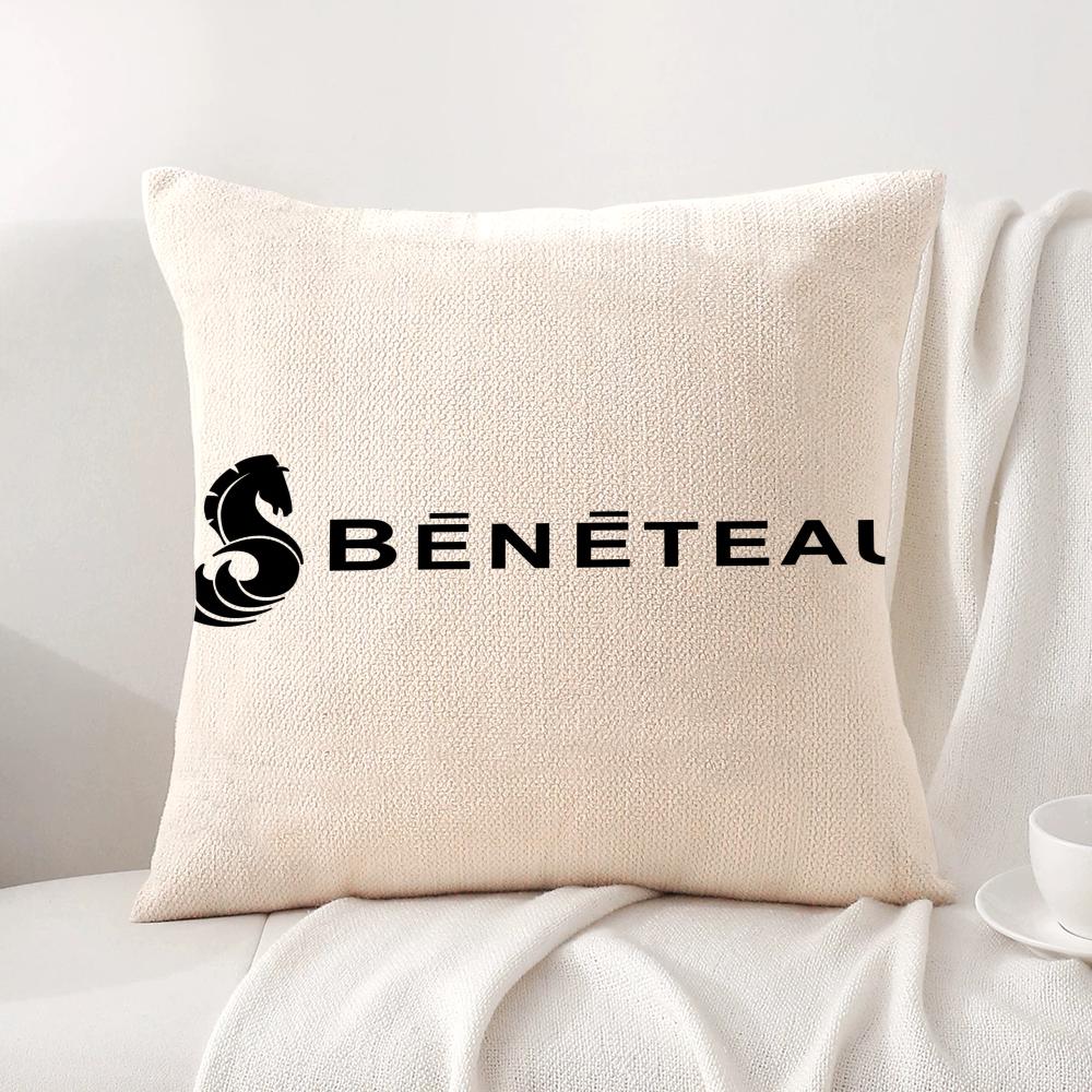 Cartoon BBeneteauS YYachts Cushion Cover Natural Linen Organic Fabric DoubleSided Printing Sofa Home Decor Breathable