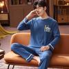 Arrival Spring Men Pajamas Long Sleeve Male Pajama Set Men Knited Cotton Pajamas for Men Sleepwear Suit Homewear