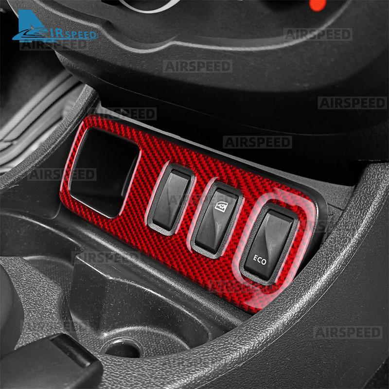 Real Soft Carbon Fiber Sticker LHD RHD For Dacia Duster 2014 2015 2016 2017 2018 Car Central Control Anti-slip Button Trim
