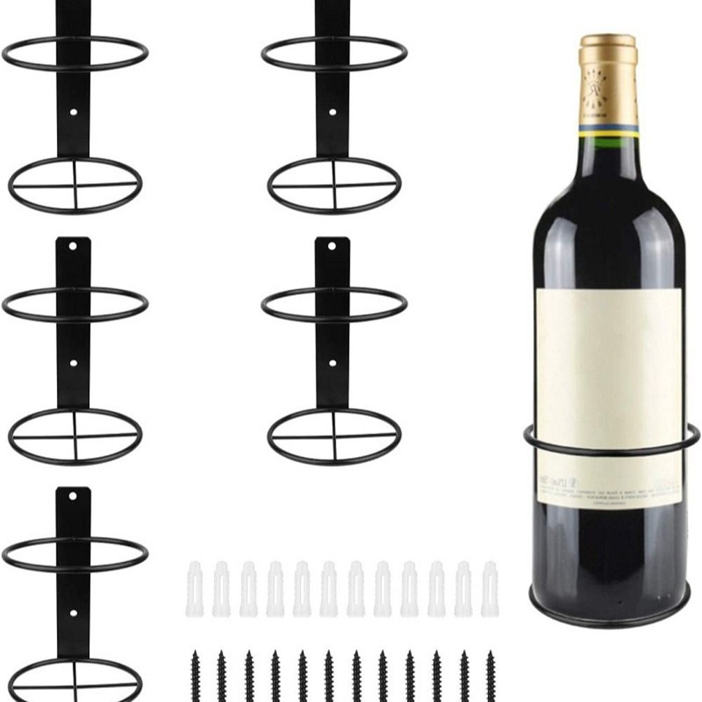 Iron Single Bottles Display Racks Black Bottle Display Stand Durable Wine Rack  Bar