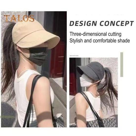 Sonnenhüte für Damen, breite Krempe, UV-Schutz, Visierhut, Sommer, Strand, verstellbarer Pferdeschwanz, verstaubare Kappe zum Angeln, Wandern