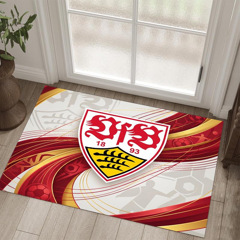 VfB Stuttgart Football Design Tappeto in Velluto di Cristallo Accogliente Non?Tappeto Stampato Antiscivolo per Camera da Letto Soggiorno Ingresso