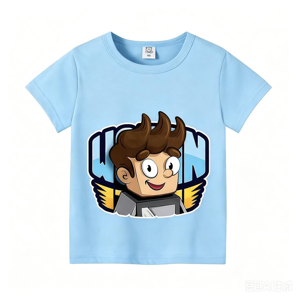 Wojans T-shirt s anime motivem, kulatý výstřih, dětské oblečení s krátkým rukávem, letní bavlněná trička, trička pro kluky a holky, dárek k narozeninám