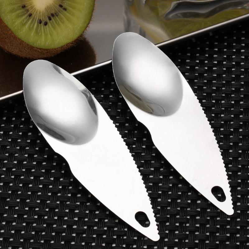 Cortador de kiwi de acero inoxidable, pelador de aguacate, cuchillo pelador, cuchara para excavar kiwi, cuchara para cortar frutas, herramientas, accesorios de cocina
