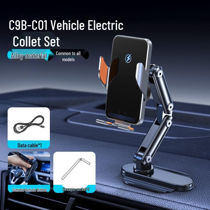 Wireless Charging Car Mount with Auto-Clamp for Mobile Phones