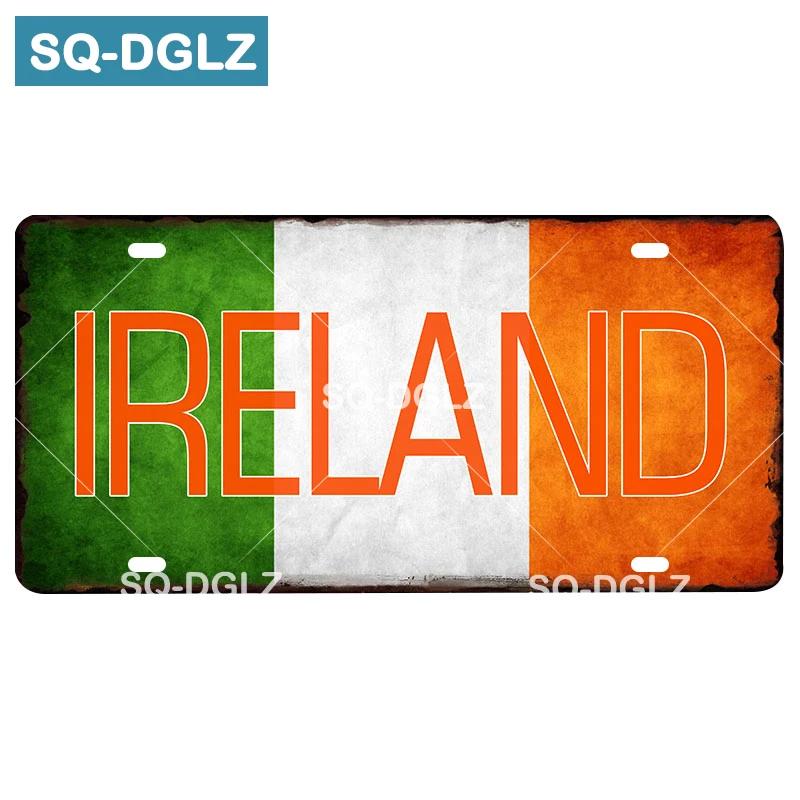 Custom National Flag License Plate Bar Wall Decoration Tin Sign Country Metal Sign Home Decor Painting Plaques Poster