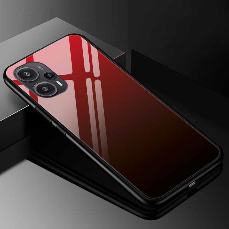 Tempered Glass Phone Case For Xiaomi Poco F5 5G F5Pro Cover Poco F5 Pro Redmi Note 12S 12C 12 4G Luxury Hard Back Bumper PocoF5