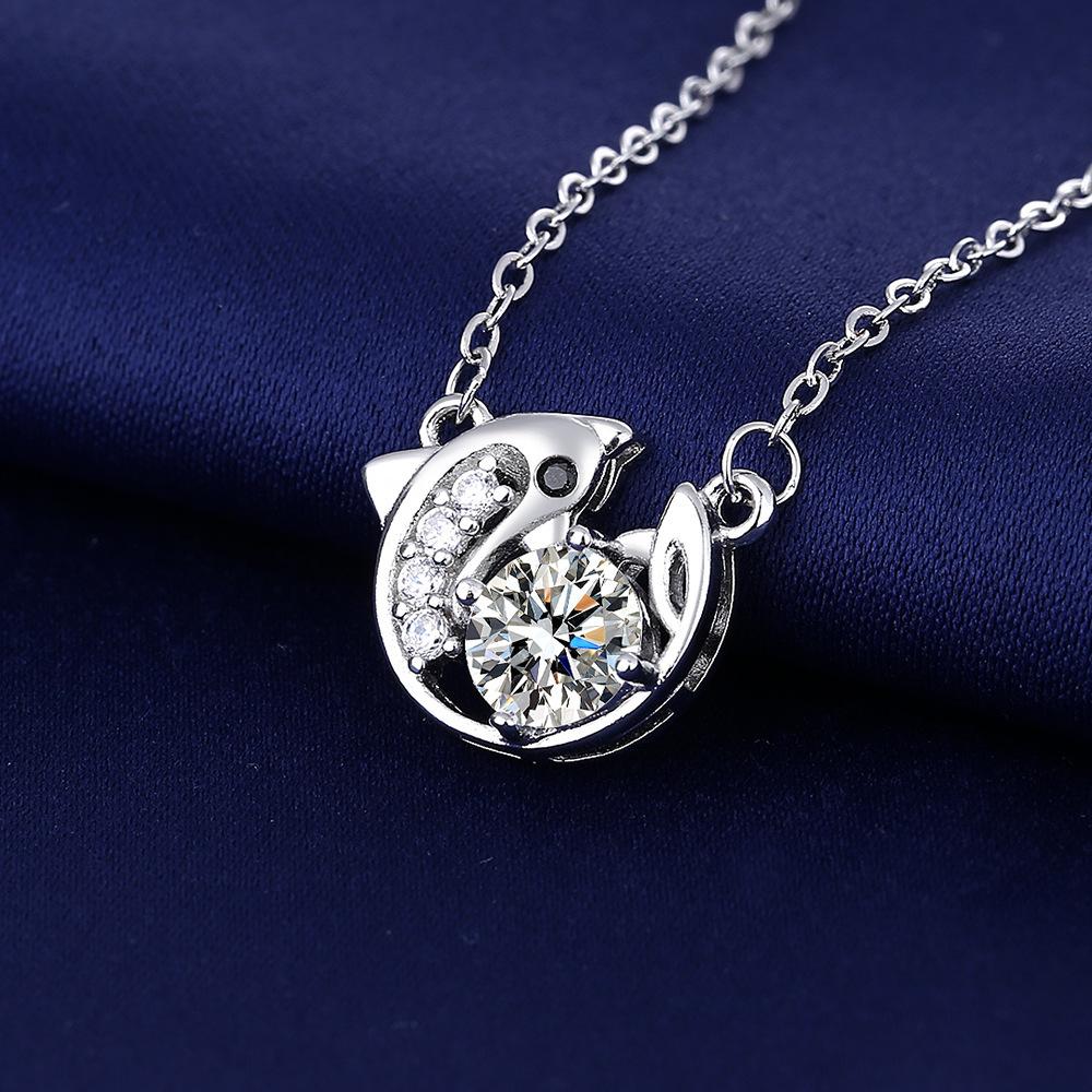 925 Silver Necklace For Women Round Pendent Sparkling Pave CZ Necklace Fashion Anniversary Birthday Jewelry Gifts N755