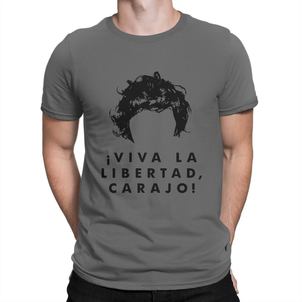Live Freedom Black Milei T-Shirts Javier Milei Freizeit-T-Shirt Kurzarm Rundhals-T-Shirt Reine Baumwolle Geschenkbekleidung