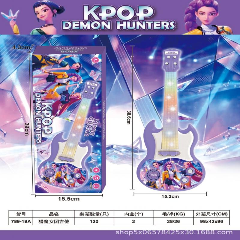 Demon Hunter Girl Squad Electronic Keyboard Microphone Toy with LED Lights & Music Playback, Singing Toy Gift for Boys Girls Kids Birthday