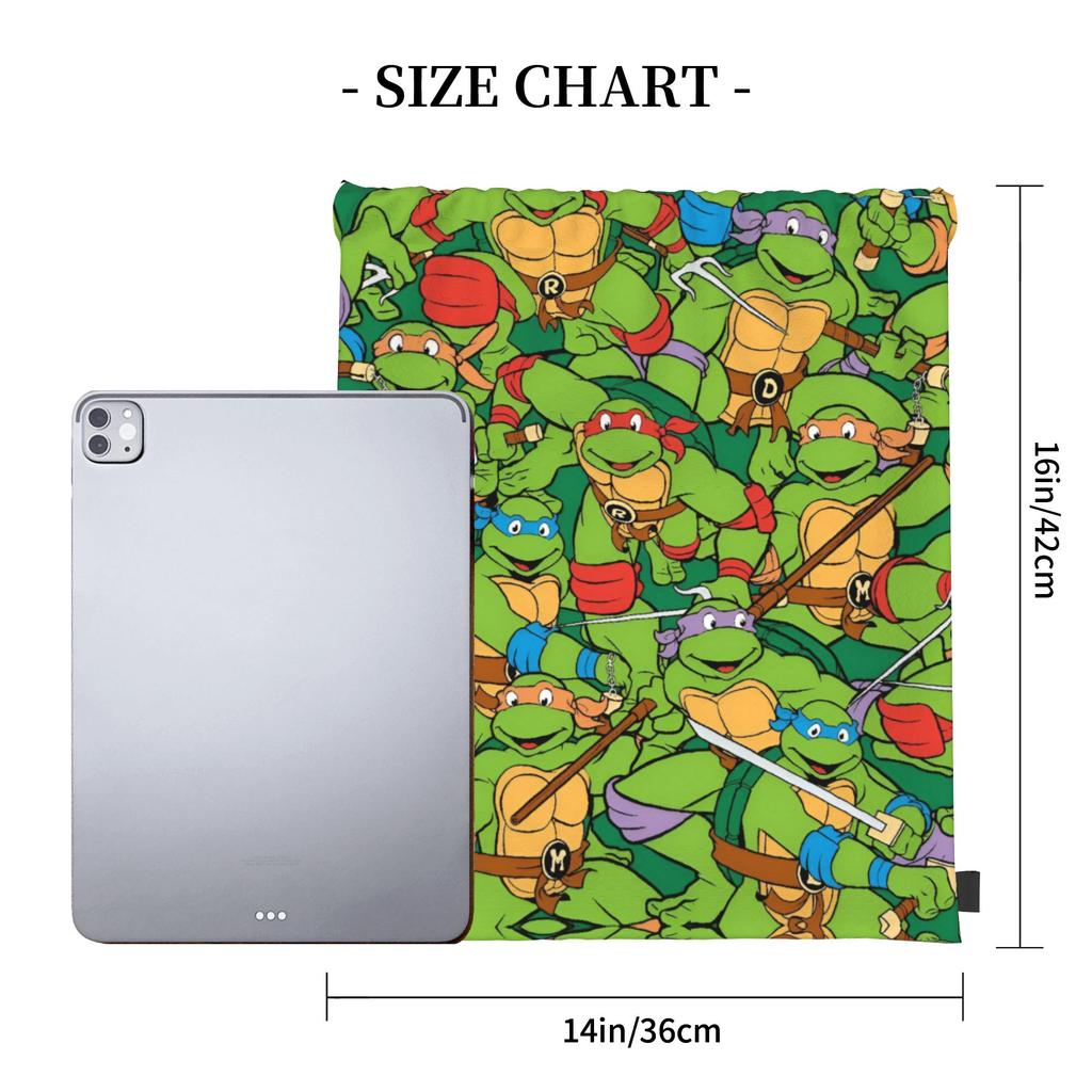 Custom Ninjas Turtles Drawstring Backpack Bags Men Women Lightweight Superhero Gym Sports Sackpack Sacks for Traveling