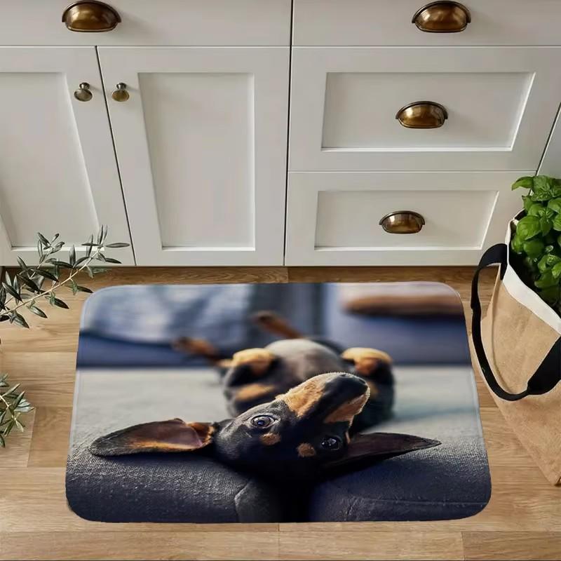 Mini Dachshund Dog Door Mat Decor Animal Pattern Print Rug Living Room Bedroom Entrance Doormat Kitchen Front Non-slip Carpet