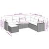 7-teiliges Gartensofa-Set mit Kissen Braun Poly-Rattan