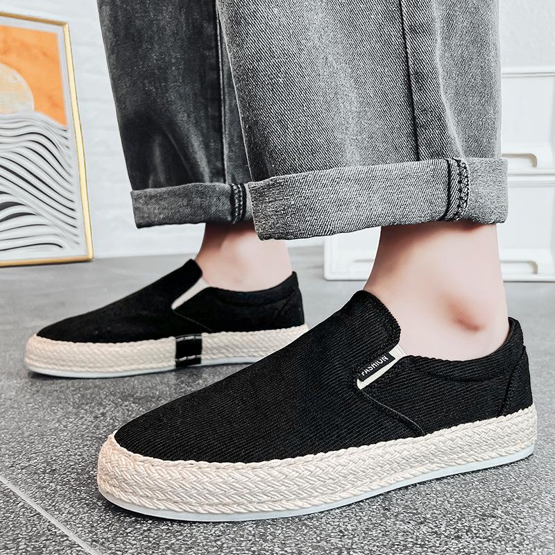 Canvas summer breathable casual board shoes cloth shoes black shoes